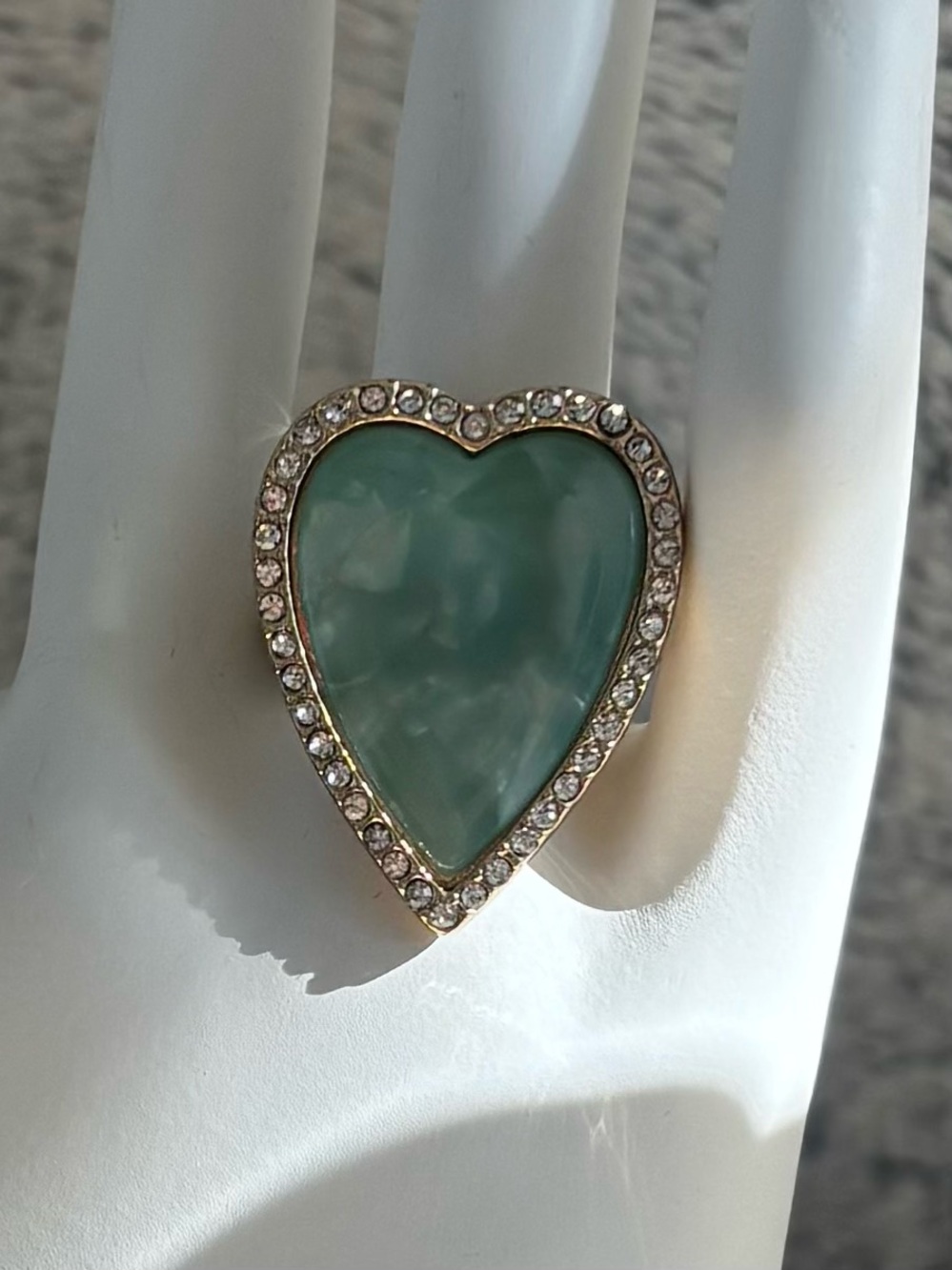 Park Lane Spearmint Heart Ring sz 7 gold